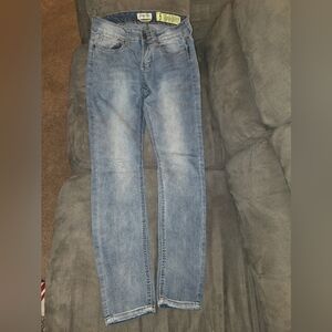 Indigo Rein Blue Skinny Jeans with Faded Design